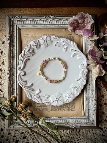 -皇室茶會-天然水晶手鏈/黃銅手鍊