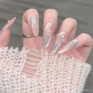 🥰可可新品🥰奈姿 純手工捏製工藝薄荷汽水浮鵰蝴蝶測光貓眼款穿戴甲美甲貼片手工穿戴甲日常穿戴甲顯白美甲片高級感穿戴甲 DY