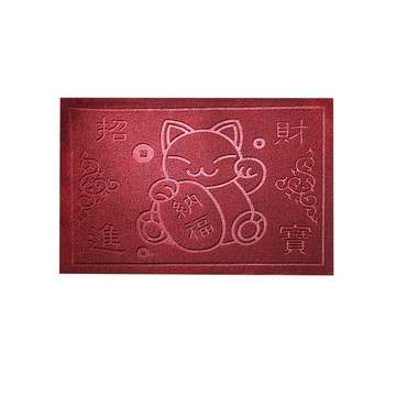 G+居家 絲絨地墊-招財貓38x58cm