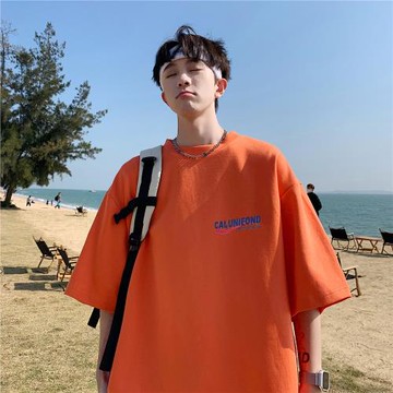 美式印花短袖t恤男ins潮牌簡約大碼夏季純棉重磅oversize半袖體恤