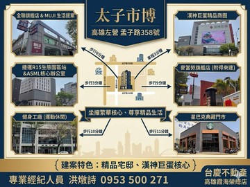 漢神巨蛋R15【太子市博】精品宅邸2+1房2平車｜高雄市左營區孟子路
