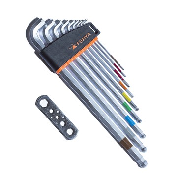 【FUJIYA日本富士箭】加長球型12角板手組-9支組 (附握柄)