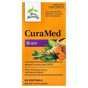 Terry Naturally, CuraMed，大腦，60 粒軟膠囊