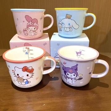 【臺灣-出貨】三麗鷗馬克杯可愛庫洛米陶瓷水杯女生兒童家用早餐牛奶杯子帶刻度WFF1
