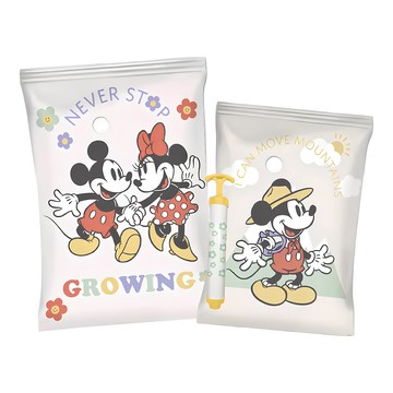 收納王妃 迪士尼 四大四中真空壓縮袋組 附抽氣筒 花朵散步  1組  大(100 x 70cm) + 中(80 x 60cm)  1入