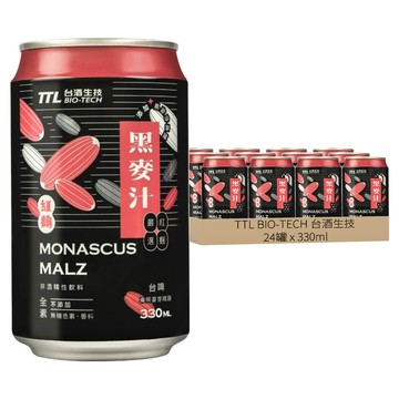 TTL BIO-TECH 台酒生技 紅麴黑麥汁  330ml  24罐