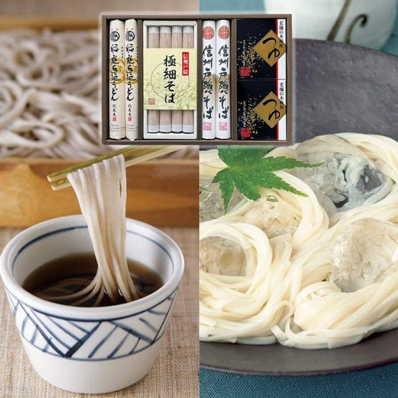 信州戸隠そば・稲庭手延うどん (信州戸隠そば(170g ×2) 極細そば(320g) 稲庭手延うどん(150g ×2) そばつゆ)［商品番号