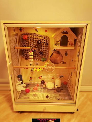 {可打統編 超低價}羋時柒家用實木生態板鸚鵡籠子鳥籠成年玄鳳繁殖觀賞籠DIY造景籠