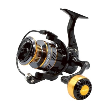 Rooblinos 輕型金屬紡車輪旋轉捲線器 淡海水通用 CNC海竿路亞  HM7000  黑色 + 銀色 + 橙色