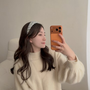 【現貨】韓系氣質毛呢格紋髮箍 韓國製 韓國髮箍 氣質髮箍 百搭髮箍 格紋髮箍 毛呢髮箍