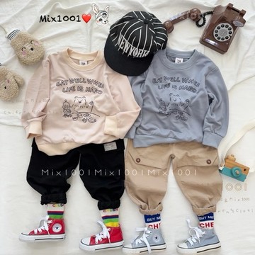 🌈✨mix1001 小熊的下午茶時光印圖上衣✨兒童甜點小熊軟料印圖上衣 5-17