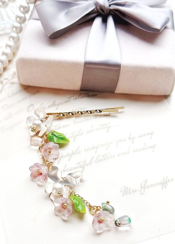 春日花髮夾/ つまみ細工 髪飾り 和装