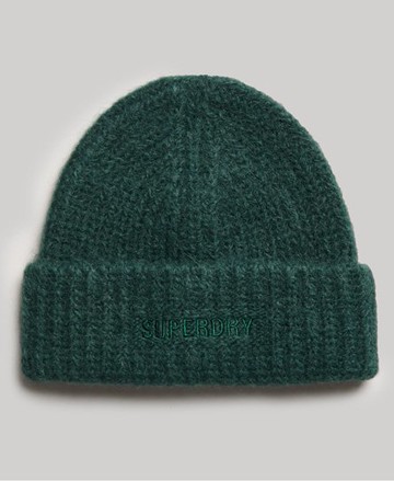 Superdry Women's Essential Ribbed Beanie Green Size: 1SIZE