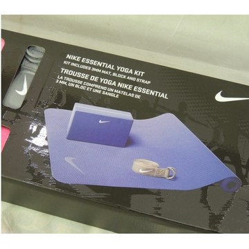 NIKE YOGA基礎體操健身三合一組合 瑜珈墊3mm 瑜珈枕 瑜珈伸展帶(台灣製造)