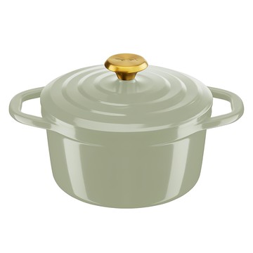 Tefal 特福 IH電磁爐適用Air雙耳鑄鐵鍋 淡綠色 1個 20cm