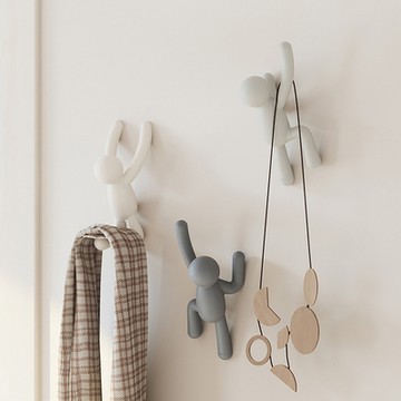 《Umbra》Buddy小人壁掛式掛勾3件-灰色系-- 掛勾 牆壁掛勾 吊鉤 掛鉤