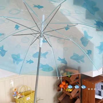 【臺灣出貨】大魚透明雨傘日系全自動傘創意日系小清新結實耐用加厚ins可愛傘55lkh