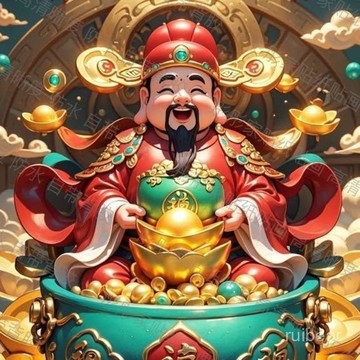 財神爺送財自粘防水貼畵八方來財客廳玄關招財裝飾畵高清墻上壁畵 DU3F