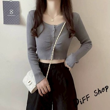 韓系氣質顯瘦短版長袖上衣【W650】