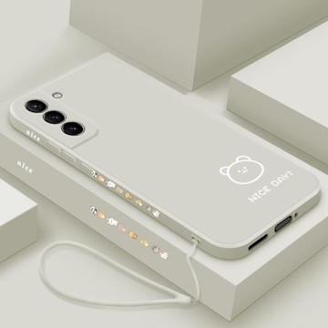 適用三星s21十手機殼三星s21plus保護套Galaxys21+鏡頭全包超薄防摔男卡通小熊兔液態硅膠軟高級感女款潮