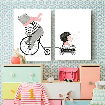 熊與我的快樂出遊無框掛畫