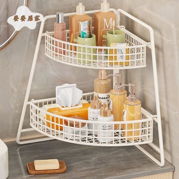 洗漱臺置物架 浴室鐵藝洗漱品收納臺面化妝品儲物洗手間 簡易整理架 [PP0520051]