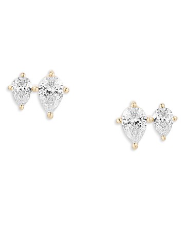 Adina Reyter 14K Yellow Gold Premier Amigos Diamond Double Teardrop Post Earrings