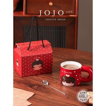 JOJO'S L. PD.Meng.蘋果女孩陶瓷胖胖杯彩盒裝水杯伴手禮 | 黎朦