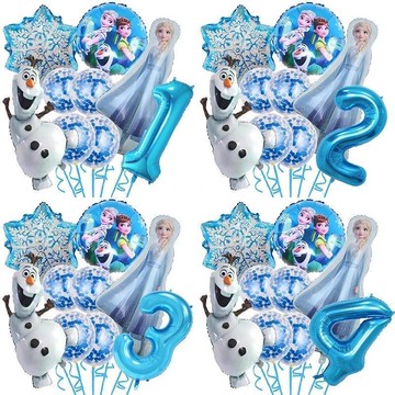 ⭐️精選好物⭐️艾莎公仔生日氣球 冰雪奇緣生日佈置 生日派對裝飾佈置 冰雪奇緣數字生日氣球套裝 生日聚會佈置裝飾用品氣球