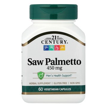 21st Century, 鋸棕櫚，450 毫克，60 粒素食膠囊
