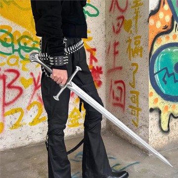 燃弟 當下很火八神微喇刷蠟牛仔褲綁帶魔術貼朋克高街視覺系長褲