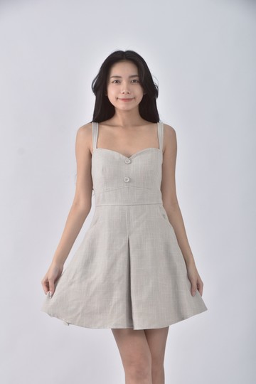 (M) 【金莎私服】beigy質感棉質灰色洋裝