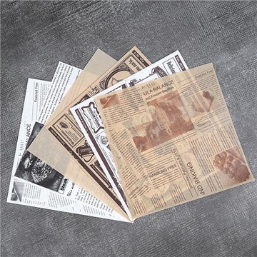 英文報紙吸油紙小吃墊紙油炸薯條漢堡面包隔防油紙炸雞燒烤托盤紙