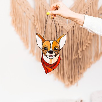 彩色玻璃客製寵物肖像裝飾紀念禮物家居裝飾