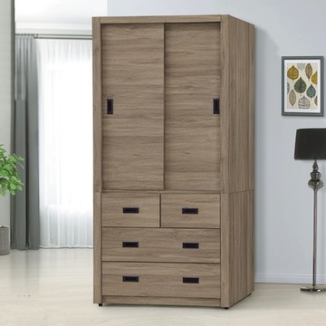 AS DESIGN雅司家-沈璃3×7推門衣櫥-90×62×199cm-兩色可選