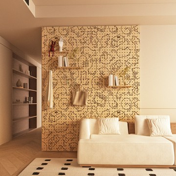 免運 開發票 日式 洞洞板置物架入戶玄關遮擋廚房客戶臥室定制實木打印圖案收納架房快速出貨