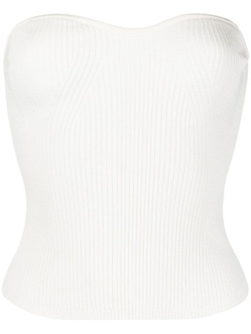 Polo Ralph Lauren - ribbed-knit corset tube top - women - Elastane/Viscose/Nylon - XL - White