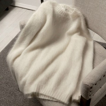 年新款慵懶風浣熊絨毛衣女秋冬加厚針織上衣早秋寬松外穿爆款