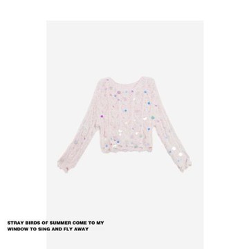 品牌特價小香風針織衫2025秋冬新款慵懶風高級感減齡亮片毛衣女