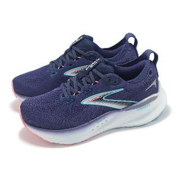 Brooks 慢跑鞋 Glycerin GTS 22 2E 超寬楦 女鞋 藍 甘油GTS 1204352E429