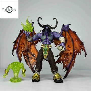 元氣招財 噁魔世界 噁魔獵手 伊利丹 怒風GK 可髮光 盒裝鵰像模型桌麵擺件
