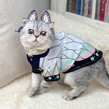 鬼滅之刃寵物拍照道具用品蝴蝶忍貓衣服狗狗蟲柱鬼殺隊cosT恤服飾