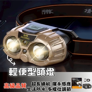 隔日到貨🚀照明燈 LED頭燈 輕便型頭燈 多功能感應頭燈 充電頭燈 露營燈 登山 強光頭燈 雙頭燈 工作頭燈 爆亮頭燈