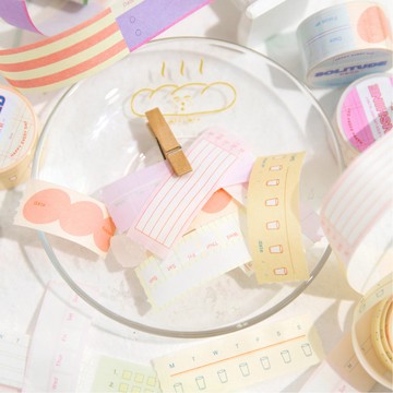 計劃清單 和紙膠帶 可書寫 貼紙 裝飾貼 封口貼 記事 留言 學習 手帳 貼畫【JC4997】《Jami》