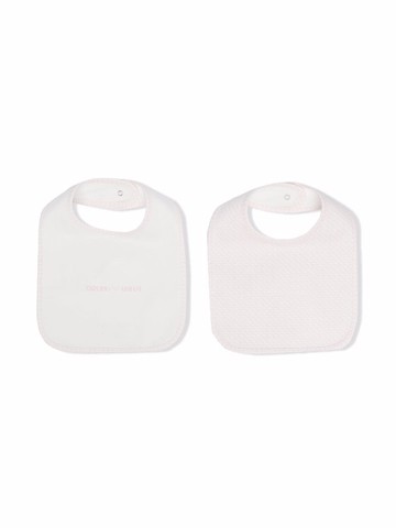 Emporio Armani Kids - logo-print bib pack of 2 - kids - Cotton/Cotton - One Size - Pink