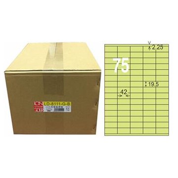 【龍德】A4三用電腦標籤 19.5x42mm 淺綠色 1000入 / 箱 LD-8111-G-B【領券滿額再折千12/31止】