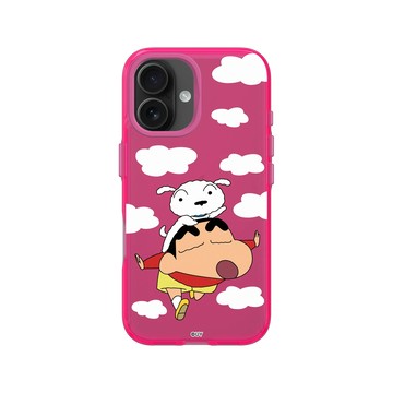 iPhone 16 Clear 粉漾桃 - 蠟筆小新 Crayon Shinchan - 小新小白放假囉