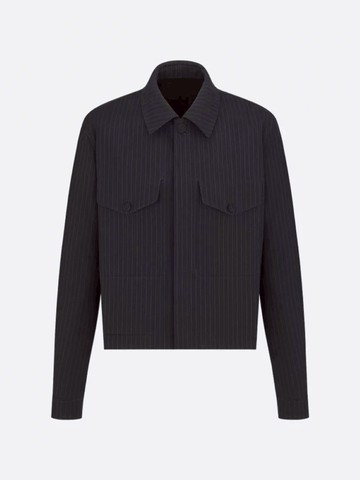 Striped wool blazer with semi-french collar - DIOR - gender_Man