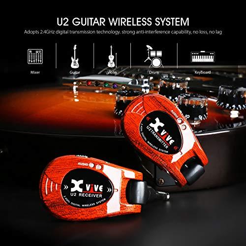 Xvive U2 Guitar Wireless System Transmitter and Receiver Channels for Active Pickups Amplifier,Electric Guitar,Bass,Violi 2.4GHz