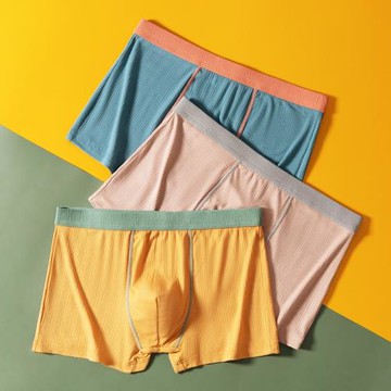 莫代爾內褲男純棉平角短褲日系青年個性潮流透氣舒適全棉四角褲頭